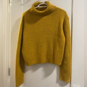 Dynamite Mustard Cropped Turtleneck